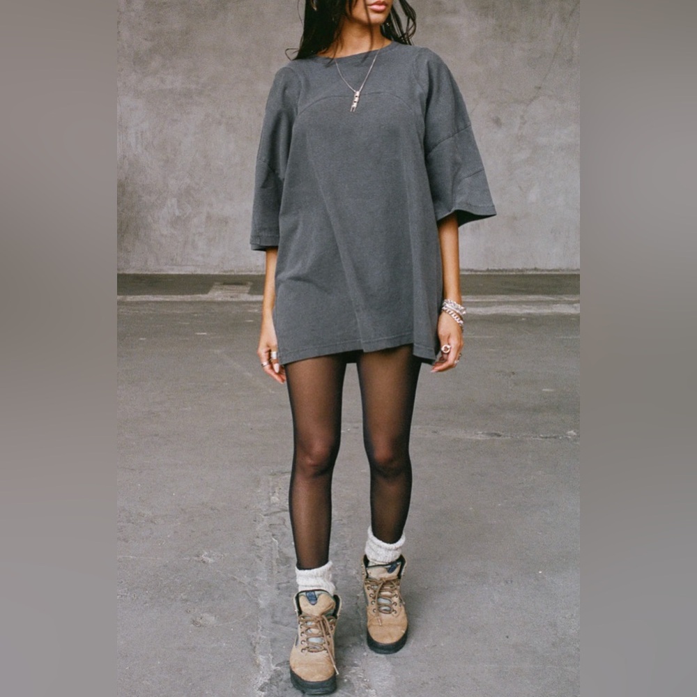 JOAH BROWN ‘Split Hem’ Leggings in Black Mesh - Picture 3 of 7